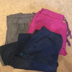 Set of three comfy scrub pants